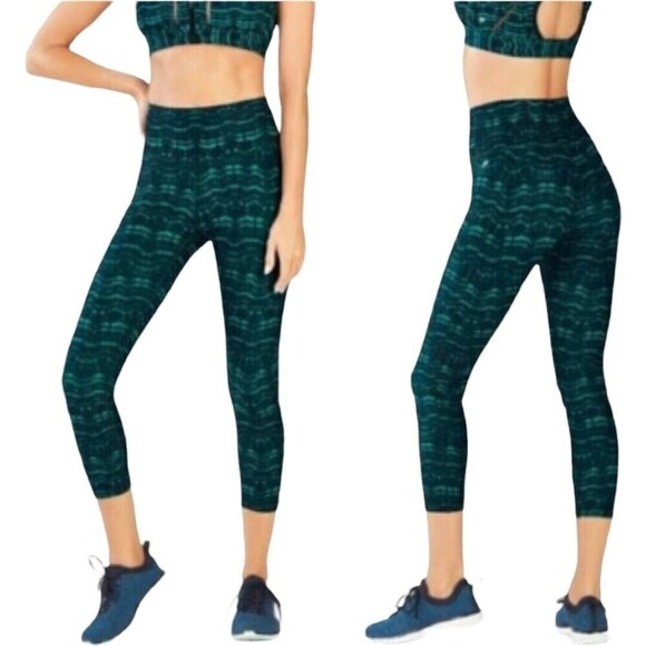 FABLETICS Define High-Waisted Powerhold Ankle‎ Crop Leggings Tidal Print Size M - Picture 3 of 11